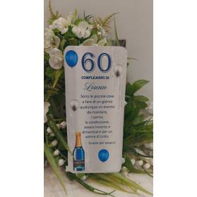 SEGNAPOSTO 60 ANNI UOMO ARGENTO E BLU