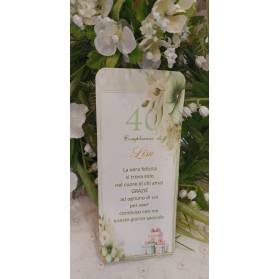 SEGNAPOSTO 40 ANNI DONNA FIORI ROSA