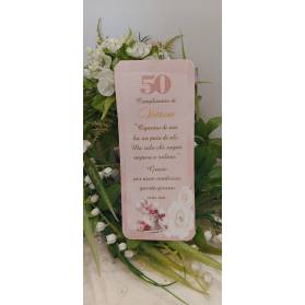 SEGNAPOSTO 50 ANNI DONNA ROSA GOLD