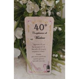 SEGNAPOSTO 40 ANNI DONNA ROSA GOLD