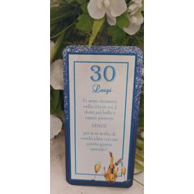 SEGNAPOSTO 30 ANNI UOMO BLU