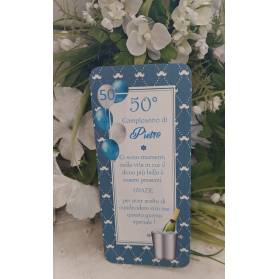 SEGNAPOSTO 50 ANNI UOMO AZZURRO