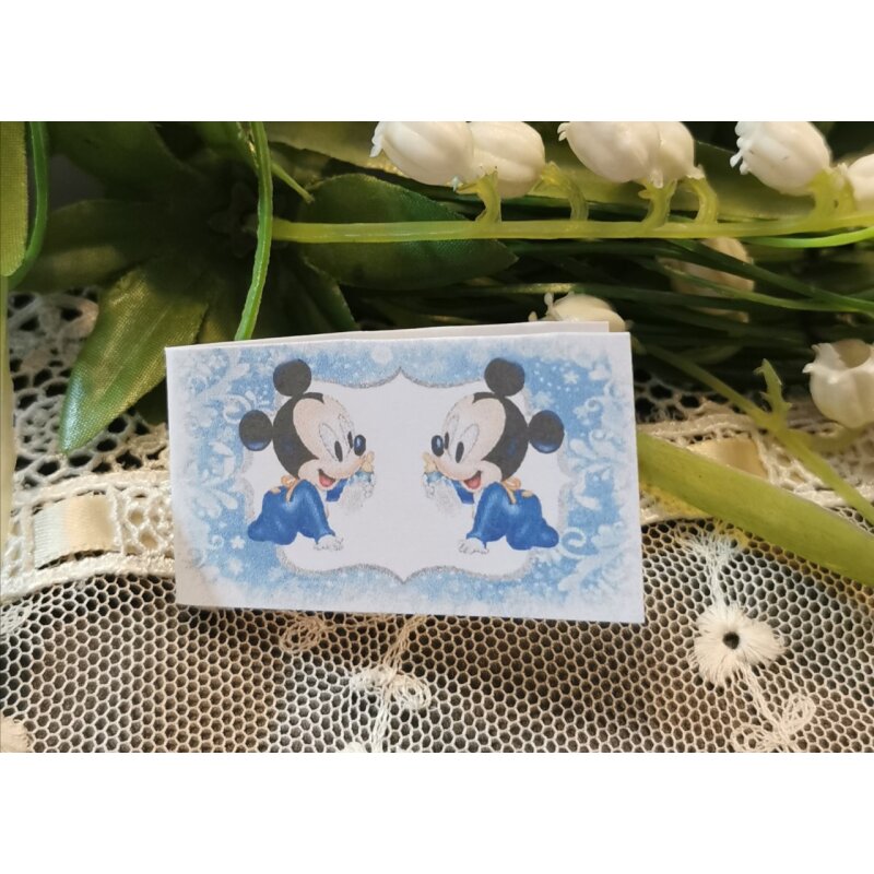 INVITO BATTESIMO GEMELLI MINNIE E TOPOLINO - Bomboniera Chic