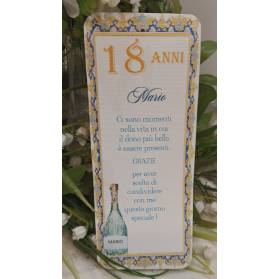 SEGNAPOSTO 18 ANNI RAGAZZO BLU E ORO