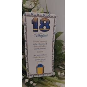 SEGNAPOSTO 18 ANNI RAGAZZO ORO E BLU
