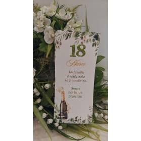 SEGNAPOSTO 18 ANNI RAGAZZO BIANCO E VERDE