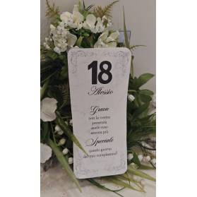 SEGNAPOSTO 18 ANNI RAGAZZO BIANCO E NERO