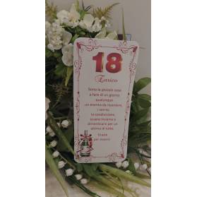 SEGNAPOSTO 18 ANNI RAGAZZO BIANCO E ROSSO