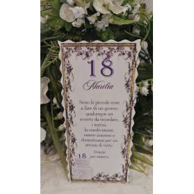 SEGNAPOSTO 18 ANNI RAGAZZA GLICINE