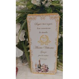 SEGNAPOSTO 18 ANNI RAGAZZA DORATO