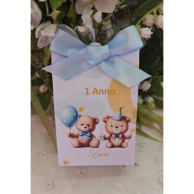 SCATOLINA COMPLEANNO ORSETTO CON PALLONCINI