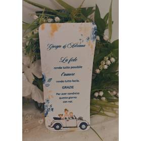 SEGNAPOSTO MATRIMONIO SPOSI IN AUTO