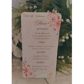 MENU' DI NOZZE SPOSINI FIORI ROSA