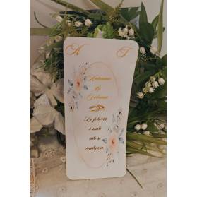 SEGNAPOSTO MATRIMONIO CON PEONIE ROSA CIPRIA