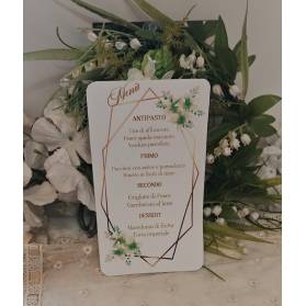 MENU' DI NOZZE CON FIORI VERDI