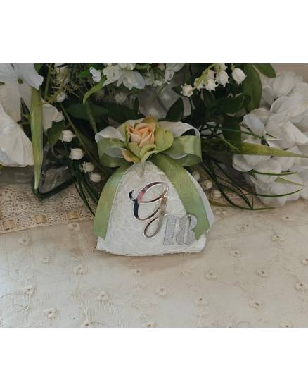 SACCHETTO LAUREA CON QUADRIFOGLIO MAGNETE