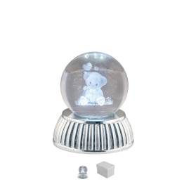 BOMBONIERA SFERA LED ORSETTO CON CONFETTI