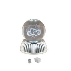 BOMBONIERA SFERA LED CUORI STILIZZATI CON CONFETTI
