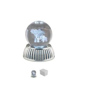 BOMBONIERA SFERA LED ELEFANTINI CON CONFETTI