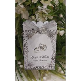 SCATOLINA NOZZE D'ARGENTO CON CONFETTI