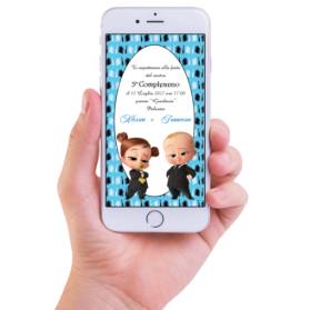 INVITO DIGITALE COMPLEANNO BABY BOSS FRATELLI