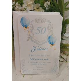 INVITO 50 ANNI DONNA CON BUSTA