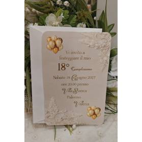 INVITO 18 ANNI CON BUSTA RAGAZZA