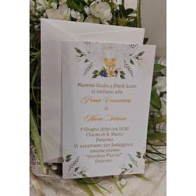 INVITO PRIMA COMUNIONE RAGAZZA CON BUSTA