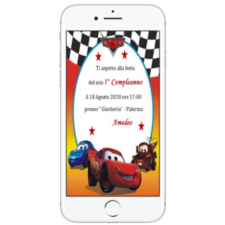 INVITO DIGITALE COMPLEANNO CARS