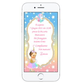 INVITO DIGITALE 1 ANNO BIMBA UNICORNO