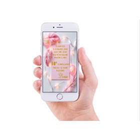 INVITO DIGITALE 18 ANNI RAGAZZA ROSA GOLD