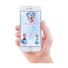 INVITO DIGITALE COMPLEANNO FROZEN GEMELLE