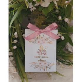 SCATOLINA CRESIMA CON IL NOME CON CONFETTI