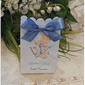 SCATOLINA CRESIMA CON IL NOME CON CONFETTI