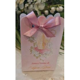 SCATOLINA CRESIMA CON IL NOME CON CONFETTI