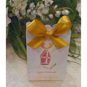 SCATOLINA CRESIMA CON IL NOME CON CONFETTI