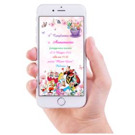 INVITO DIGITALE COMPLEANNO ALICE NEL PAESE DELLE MERAVIGLIE