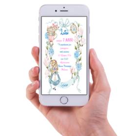INVITO DIGITALE COMPLEANNO ALICE NEL PAESE DELLE MERAVIGLIE