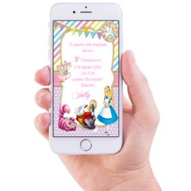 INVITO DIGITALE COMPLEANNO ALICE NEL PAESE DELLE MERAVIGLIE