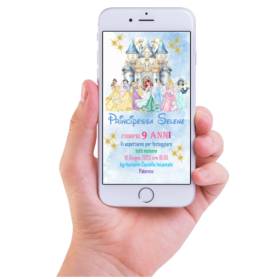 INVITO DIGITALE COMPLEANNO PRINCIPESSE