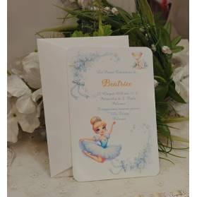 INVITO PRIMA COMUNIONE BALLERINA CON BUSTA