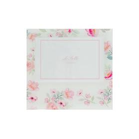 PORTAFOTO IN VETRO DECORO FIORI CON CONFETTI