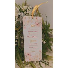 SEGNAPOSTO 50 ANNI DONNA FIORI ROSA