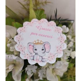 TAG BATTESIMO ELEFANTE CON CORONA
