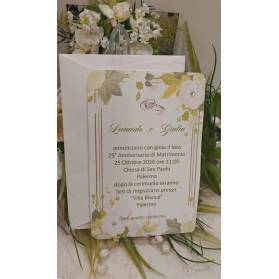 INVITO NOZZE 25° ANNIVERSARIO FIORI VERDI