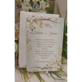 INVITO NOZZE 25° ANNIVERSARIO FIORI VERDI
