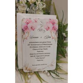 INVITO NOZZE 25° ANNIVERSARIO ORCHIDEE