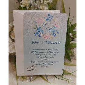 INVITO NOZZE 25° ANNIVERSARIO ORTENSIE