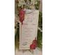 SEGNAPOSTO NOZZE D'ARGENTO ROSE ROSSE