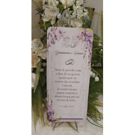 SEGNAPOSTO NOZZE D'ARGENTO GLICINE